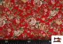 Comprar online Tela de Algodón Estampado Tradicional Floral color Rojo