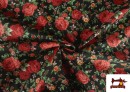 Comprar online Tela de Algodón Estampado Tradicional Floral color Negro