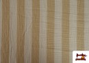 Venta de Tela de Muselina de Algodón Rayas Beige