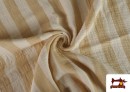 Venta online de Tela de Muselina de Algodón Rayas Beige