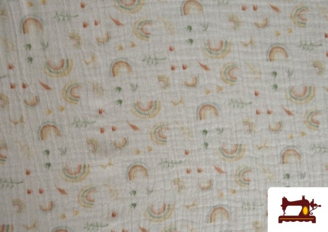 Venta de Tela de Muselina Arcoíris Infantil