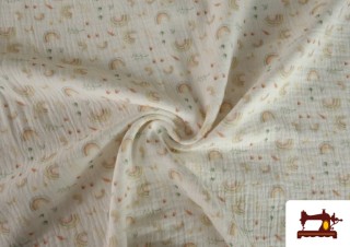 Venta online de Tela de Muselina Arcoíris Infantil