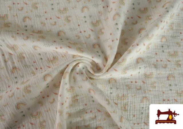 Venta online de Tela de Muselina Arcoíris Infantil