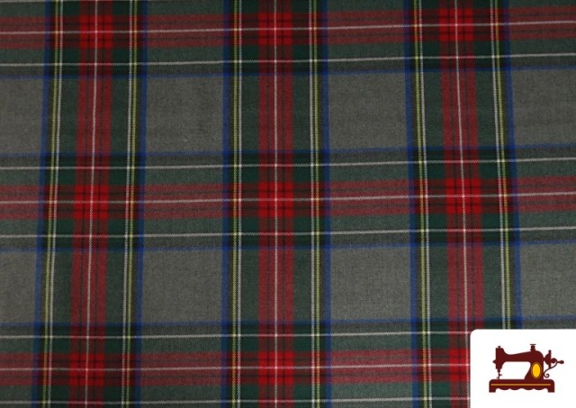 Comprar Tela de Viella Estampado Cuadros Grandes Clásicos Gris