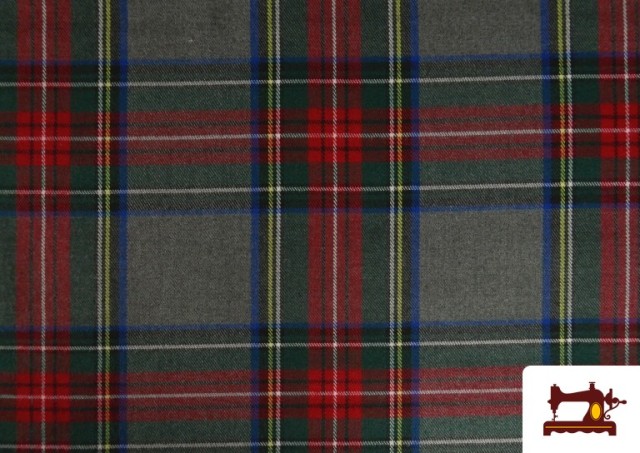 Venta de Tela de Viella Estampado Cuadros Grandes Clásicos Gris