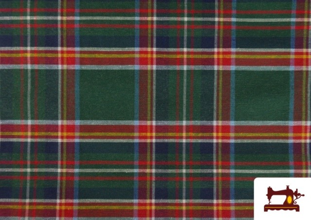 Comprar online Cuadro Escocés Grande para Mantelería y Decoración ancho 305cm color Verde botella
