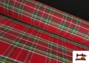 Cuadro Escocés Grande para Mantelería y Decoración ancho 305cm color Rojo