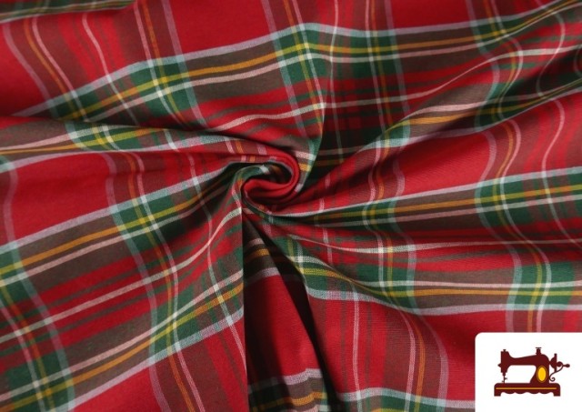 Comprar online Cuadro Escocés Grande para Mantelería y Decoración ancho 305cm color Rojo