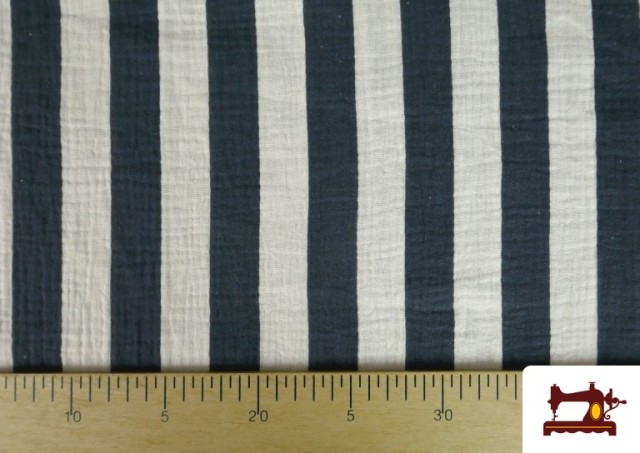 Comprar Tela de Muselina de Algodón Rayas Marineras