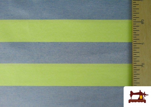 Venta online de Tela de Loneta Rayas De Colores Veraniegos color Azul