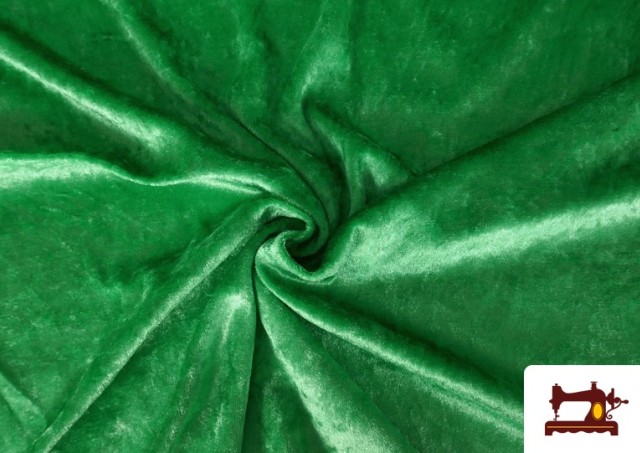 Tela de Terciopelo Económico Martelé - Pieza de 25 Metros color Verde