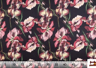 Tela de Flamenca de Flores Multicolor