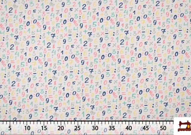 Venta de Tela Infantil Estampada con Números de  Colores Suaves