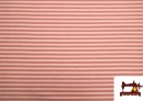 Venta online de Tela Punto de Camiseta Rayas de Colores color Rosa